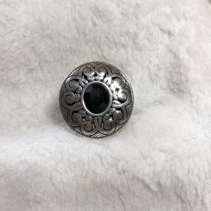 Brighton Ring 6 Casbah Silver Onyx Statement Piece